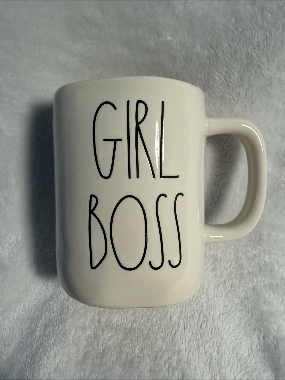 Rae Dunn “Girl Boss” Ceramic Mug - White with Black Lettering